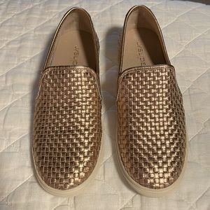 J Slides Basketweave Leather Slip-on Sneakers